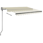 Tenda da Sole Retrattile Manuale con LED 350x250 cm Crema