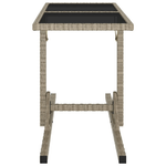 vidaXL Tavolo da Giardino Beige 110x53x72 cm in Vetro e Polyrattan