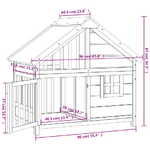 vidaXL Cuccia per Cani Marrone 96x60,5x87 cm in Legno Massello di Pino