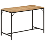 vidaXL Tavolo Pranzo 110x55x75cm Legno Massello Mango Grezzo e Ferro