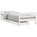 vidaXL Giroletto Bambini con Cassetti Bianco 90x190 cm Massello Pino