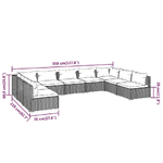 Set Divani da Giardino 9 pz con Cuscini in Polyrattan Grigio