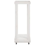 Portalegna con Ruote Bianco 76,5x40x108 cm Legno Massello Pino