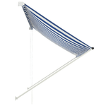 Tenda da Sole Retrattile 200x150 cm Blu e Bianco