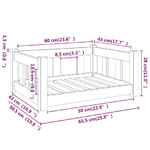 vidaXL Cuccia per Cani 65,5x50,5x28 cm in Legno Massello di Pino