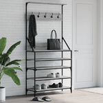 Appendiabiti con Porta Scarpe Grigio Sonoma 90x34x184 cm