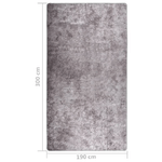 vidaXL Tappeto Lavabile 190x300 cm Grigio Antiscivolo