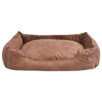 vidaXL Cuccia per Cani con Cuscino Imbottito Pelle Sintetica PU Taglia S Beige