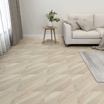 vidaXL Listoni Pavimenti Autoadesivi 55 pz in PVC 5,11 m² Beige Rigati