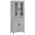 vidaXL Credenza Grigio Cemento 69,5x34x180 cm in Legno ingegnerizzato
