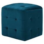 vidaXL Pouf 2 pz Blu 30x30x30 cm in Velluto