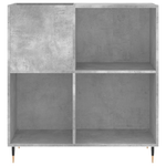 Mobile Porta Dischi Grigio Cemento 84,5x38x89 Legno ingegnerizzato