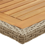 vidaXL Tavolo da Giardino Beige Legno Massello di Acacia e Polyrattan