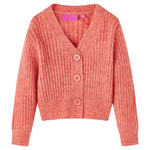 Cardigan da Bambina Lavorato a Maglia Rosa Medio 140