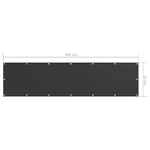 Paravento da Balcone Antracite 75x300 cm in Tessuto Oxford