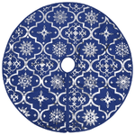 vidaXL Gonna Albero Natale Raffinata con Calza Blu in Tessuto 90 cm