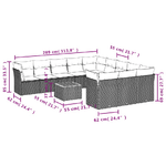 vidaXL Set Divani da Giardino 12 pz con Cuscini Grigio in Polyrattan