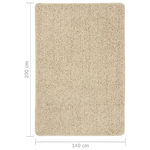 vidaXL Tappeto Shaggy Crema 140x200 cm Antiscivolo