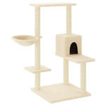 vidaXL Albero per Gatti con Tiragraffi in Sisal Crema 95 cm