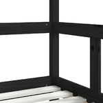 vidaXL Giroletto per Bambini Nero 70x140 cm in Legno Massello di Pino