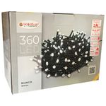 Luci di Natale con 360 Led Bianco Freddo 14,4Mt Cavo Scuro 3Mt e Trasformatore per Interno e Esterno con giochi luce