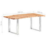 vidaXL Tavolo da Pranzo con Bordi Vivi Massello di Acacia 200 cm 3,8cm