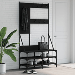 Appendiabiti con Porta Scarpe Nero 100x40x184 cm