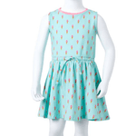 Abito da Bambina con Coulisse Stampa Gelato Menta Chiaro 116