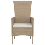 Sedie da Giardino con Cuscini 2 pz in Polyrattan Beige