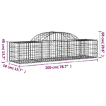 vidaXL Cesti Gabbioni ad Arco 11 pz 200x50x40/60 cm Ferro Zincato