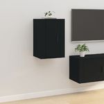 vidaXL Mobili Porta TV a Parete 2 pz Nero 40x34,5x60 cm