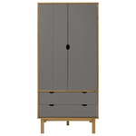 Armadio OTTA Marrone e Grigio 76,5x53x172 cm in Legno di Pino