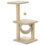 vidaXL Albero per Gatti con Tiragraffi Sisal 65 cm Beige