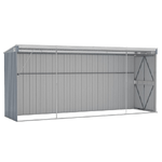 vidaXL Capanno Giardino a Parete Grigio 118x382x178 cm Acciaio Zincato