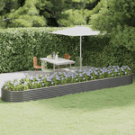 vidaXL Letto Giardino Acciaio Verniciato a Polvere 507x100x36cm Grigio