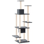 vidaXL Albero per Gatti con Tiragraffi in Sisal Grigio Scuro 176 cm