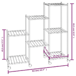 Portafiori con Ruote 83x25x83,5 cm Ferro Nero