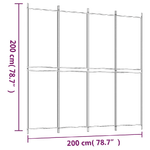 Divisorio a 4 Pannelli Marrone 200x200 cm in Tessuto