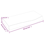 vidaXL Piano Bagno 60x30x6 cm in Legno Massello Non Trattato