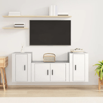 Set Mobili Porta TV 3 pz Bianco in Legno ingegnerizzato