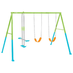 Intex 44121 Altalena Swing Set Colorata Due seggiolini e Dondolo 343x249x203 cm Bimbo Verde