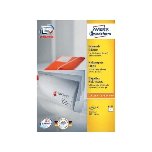 Avery-6135-etichetta-autoadesiva-Rettangolo-Permanente-Bianco-200-pz