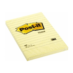 3M Post-It Notes, 4 in x 6 in, Canary Yellow, Lined, 12 Pads/Pack pouch autoadesiva Giallo 100 fogli Autoadesivo