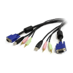 StarTech.com Cavo switch KVM VGA USB 4 in 1 da 1,8 m con audio e microfono