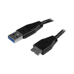 StarTech.com Cavo USB 3.0 Tipo A a Micro B slim - Connettore USB3.0 A a Micro B slim SuperSpeed M/M - 15cm