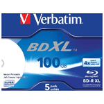 Verbatim-BD-R-XL-100GB--4x-Ampia-area-stampabile-a-getto-d-inchiostro-5-pezzi-in-Jewel-case