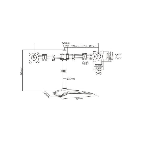 Link-Accessori-LKBR08-supporto-da-tavolo-per-Tv-a-schermo-piatto-686-cm--27--Nero-Scrivania