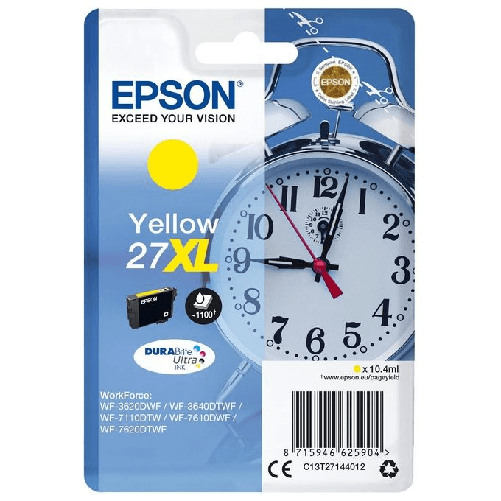 Epson-Alarm-clock-Cartuccia-Sveglia-Giallo-Inchiostri-DURABrite-Ultra-27XL