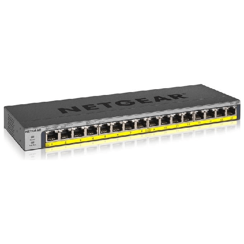 NETGEAR-GS116PP-Non-gestito-Gigabit-Ethernet--10-100-1000--Supporto-Power-over-Ethernet--PoE--Nero