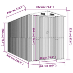 Capanno Giardino Marrone Chiaro 192x440x223 cm Acciaio Zincato